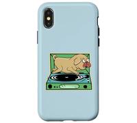 Pug divertente cane in esecuzione su un giradischi Custodia per iPhone X/XS