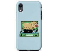 Pug divertente cane in esecuzione su un giradischi Custodia per iPhone XR
