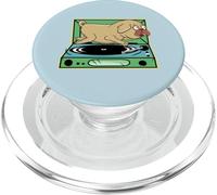 Pug divertente cane in esecuzione su un giradischi PopSockets PopGrip per MagSafe