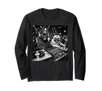 Pug DJ Equipment Set Divertente Ragazzi Ragazze Costume retrò Meme Maglia a Manica