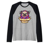 Pug Do Not Funny Disturb The Cute Snug Burrito Coperta Cane Maglia con Maniche Raglan