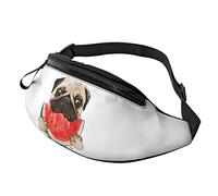 Pug Dog Eats Watermelon Borsa a tracolla Runner Piccola Corsa Sportivo Sottile Alla moda Per Jogging Escursionismo Donna