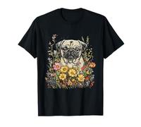 Pug Dog Face Colorato Ritratto Animale Carino Pug Amante Maglietta