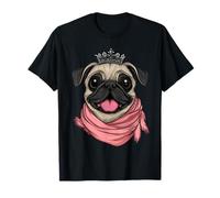 Pug Dog Face Colorato Ritratto Animale Carino Pug Amante Maglietta