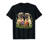 Pug Dog Face Colorato Ritratto Animale Carino Pug Amante Maglietta
