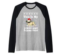 Pug Dog Funny Xmas Sweater This Is My Christmas Pajama Maglia con Maniche Raglan