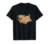 Pug Dog Gioca a Football Americano Maglietta