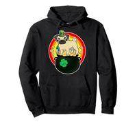 Pug Dog Leprechaun Hat Lucky Charm Shamrock St Patricks Day Felpa con Cappuccio