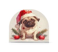 Pug Dog Natale Acrilico oro portatovaglioli per Farmhouse Cocktail titolari indipendenti per tovaglioli di stoffa decorazioni per la casa per esterni, sala da pranzo