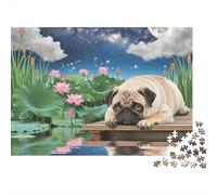 Pug Dog Night Scene Puzzle Classico 1000 Pezzi Adulti E Ragazzi Attività Indoor Puzzle Difficile Scelta Amazon Gioco Di Logica Cartone Premium 52x38cm/1000pcs