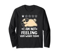 Pug Dog Sleep I Am Not Feeling Funny Puppy Dogs Lovers Maglia a Manica