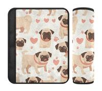 Pug Dogs Cartoon Pastello 2 pz cintura di sicurezza cuscino rilascio stress al collo e spalle per borsa forro para cinturon de seguridad