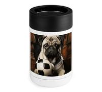 Pug Dogs con pallone da calcio può raffreddare 340,2 g isolato in acciaio inossidabile può coprire il supporto per bevande in acciaio inossidabile regali per uomini donne compleanno Natale
