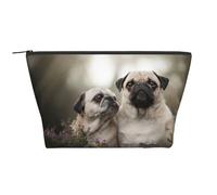 Pug Dogs Famiglia Bokeh Madre e Cucciolo Cani Animali domestici, Borsa da toilette Borsa per trucco Borsa per cosmetici Borsa da toilette da viaggio portatile