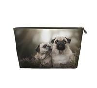 Pug Dogs Famiglia Bokeh Madre e Cucciolo Cani Animali domestici, Borsa per il trucco Borsa per cosmetici Borsa da toilette da viaggio portatile Borsa da toilette