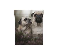 Pug Dogs Famiglia Bokeh Madre e Cucciolo Cani Animali domestici, Spremere il portafoglio superiore da donna Borsa portaoggetti Piccola portamonete Portamonete