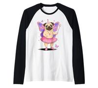 Pug Fairy Ballerina Pugs Maglia con Maniche Raglan