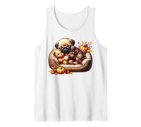 Pug Fall Sleeping Dog Graphic for Pug Mom with Autumn Vibes Canotta