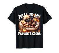 Pug for Women And Men Fall Is My Favorite Color Autumn Sleep Maglietta