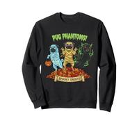 Pug Ghost Dogs Halloween Autunno Lascia Halloween Spooky Pug Felpa