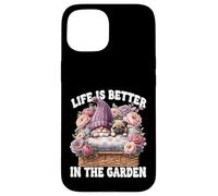 Pug Gnome Dad Life Is Better In The Garden For Pug Grandpa Custodia per iPhone 15