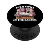 Pug Gnome Dad Life Is Better In The Garden For Pug Grandpa PopSockets PopGrip Adesivo