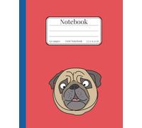 Pug Grid Notebook - Cute Graph Paper Journal for Dog Lovers | 7.5 x 9.25”: Adorable Pug Cover | 5x5 Graph Pages | Perfect for School, Journaling & Creative Notes
