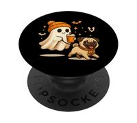 Pug Halloween Ghost Walking Pug Dog PopSockets PopGrip Adesivo