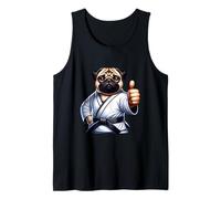Pug Karate Cane Simpatico Con Pollice Su Canotta