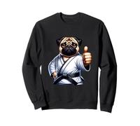 Pug Karate Cane Simpatico Con Pollice Su Felpa