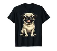 Pug Lover Colorato Ritratto Cane Animale Carino Pug Proprietario Maglietta