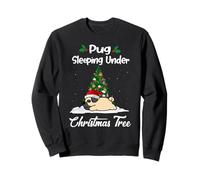 Pug My Dog Sleeping Under Christmas Tree Puppy Funny Xmas Felpa
