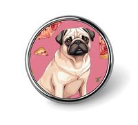 Pug Pizza Distintivo Rotondo Carino Spilla Cappelli Giacche Decorazione Personalizzata Spilla Abbigliamento Gioielli Accessori per Festa di Nozze Regalo