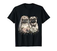 Pug Proprietario Colorato Ritratto Cane Animale Carino Allevato Pug Amante Maglietta