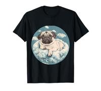 Pug Proprietario Colorato Ritratto Cane Animale Carino Pug Amante Maglietta