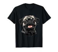Pug Proprietario Colorato Ritratto Cane Animale Carino Pug Amante Maglietta