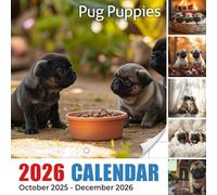Pug Puppies 2026 Calendar: Wrinkly cuteness and snuggly antics for every month