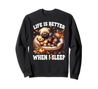Pug Puppy Funny Fall Saying for Pug Mom Cute Autumn Sleep Felpa