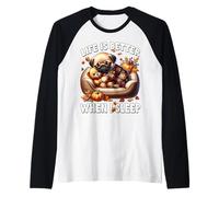 Pug Puppy Funny Fall Saying for Pug Mom Cute Autumn Sleep Maglia con Maniche Raglan