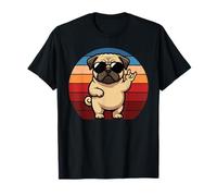 Pug Rocks Pug Retro Pug Mom Pug Dad Divertente Carlino Maglietta