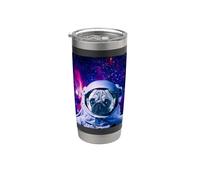 Pug Space Dog Astronaut Galaxy Dogs Funny Bicchiere termico in acciaio inox doppia parete