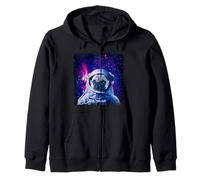 Pug Space Dog Astronaut Galaxy Dogs Funny Felpa con Cappuccio