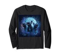 Pug Spooky Howling Moon Carino Halloween Cane in Me Maglia a Manica