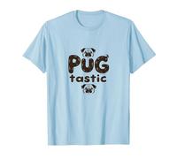Pug Tastic Adorabile Amante dei Cani Stravagante Maglietta, Uomo, Celeste, L