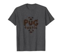 Pug Tastic Adorabile Amante dei Cani Stravagante Maglietta, Uomo, Grigio Scuro, L