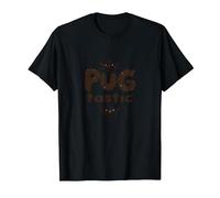 Pug Tastic Adorabile Amante dei Cani Stravagante Maglietta, Uomo, Nero, L
