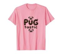 Pug Tastic Adorabile Amante dei Cani Stravagante Maglietta, Uomo, Rosa, L