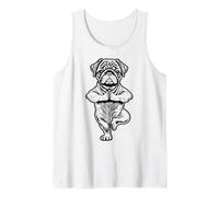 Pug Yoga Cucciolo Divertente Cani Albero Posa Vrikshasana Canotta