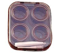 PUGEOAMN Comodo contenitore per lenti a contatto con pinzette e aspirazione strumento di trasporto per viaggi e studenti d'ufficio, marrone