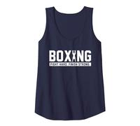 Pugilato Fight Hard Finish Forte Boxe Citazione Regalo Canotta, Donna, Navy, L